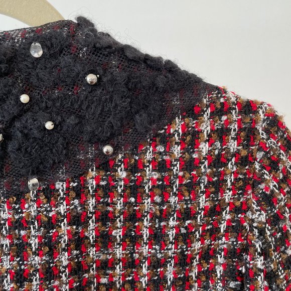 Embellished Tweed and Lace Zara Jacket with skirt matching set - Picture 3 of 4